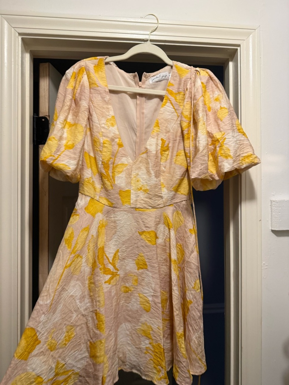 Petal & Pup Pink Mini Dress with Yellow Floral Print